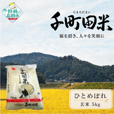 先行受付 令和8年産 ひとめぼれ 玄米 5kg 千町田米 布袋様 パッケージ 米 お米 ライス 限定