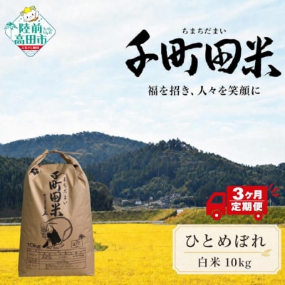先行受付 【3ヶ月定期便】 令和8年産 ひとめぼれ 白米 10kg 千町田米 布袋様 米 お米