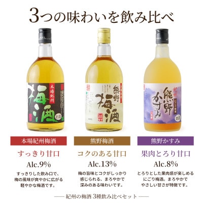紀州の梅酒　飲み比べ3本セット