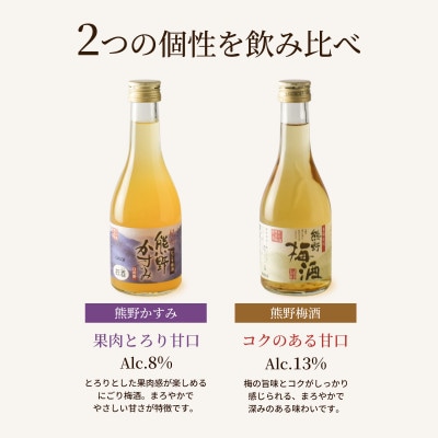 紀州の梅酒 にごり梅酒 熊野かすみと熊野梅酒 ミニボトル300ml(上富田町)