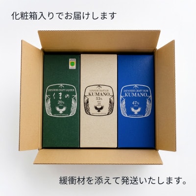 【上富田町】紀州熊野蒸溜所 3本セット クラフトジン クラフトリキュール クラフトラム