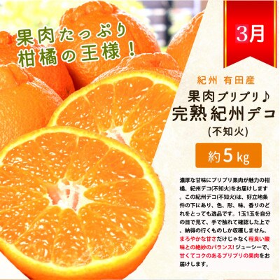 【発送月固定定期便】紀州和歌山産旬のフルーツセット(みかん・紀州デコ・清見)全3回
