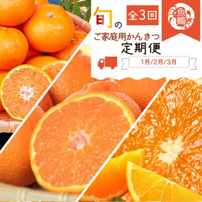 【発送月固定定期便】紀州和歌山産旬のご家庭用柑橘セット(みかん・不知火・清見)全3回