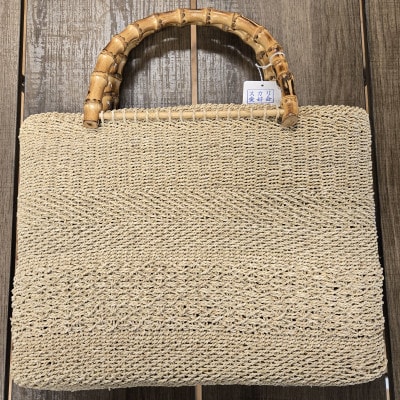 「すかり」のハンドバッグ　草から作る秩父地方の伝統工芸品　一品もの