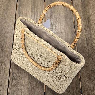 「すかり」のハンドバッグ　草から作る秩父地方の伝統工芸品　一品もの