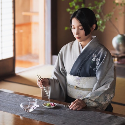 お箸-風[若竹]1膳セット(箸置き、木箱付き)