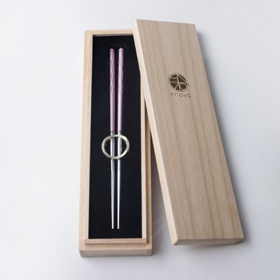 お箸-華[桜]1膳セット(箸置き、木箱付き)