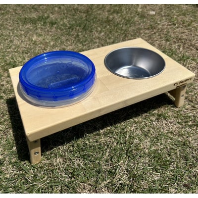 木製ドッグフードトレイホルダー