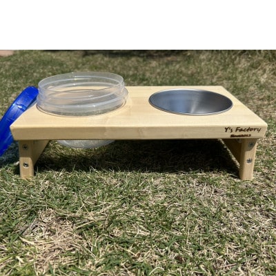 木製ドッグフードトレイホルダー