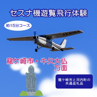 【3名】セスナ機遊覧飛行体験〈約15分コース〉(フライトC)　龍ケ崎市と河内町の共通返礼品