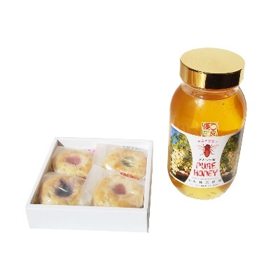 パイまんじゅう「ぬまたびより」と群馬県産アカシア蜂蜜1200gセット