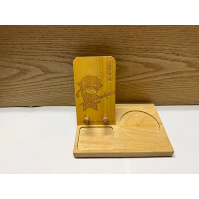 真田スマホ立て 真田幸村 木製スマホスタンド×1個