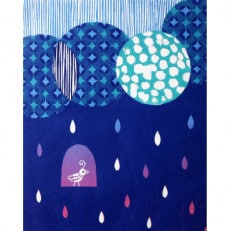 木版画「Warm Rain」