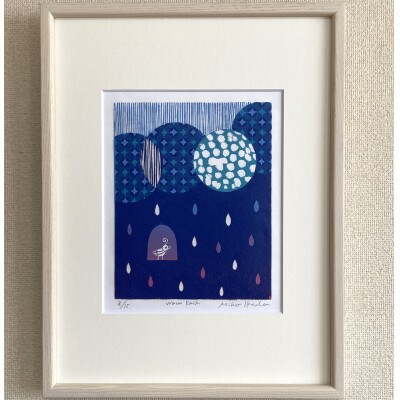 木版画「Warm Rain」