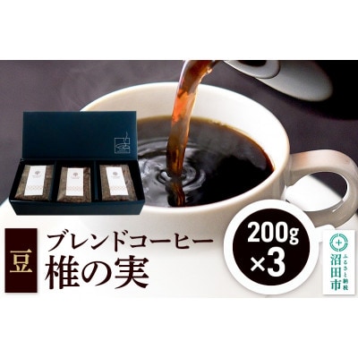 ブレンドコーヒー【豆】「椎の実」200g×3袋 土田商店