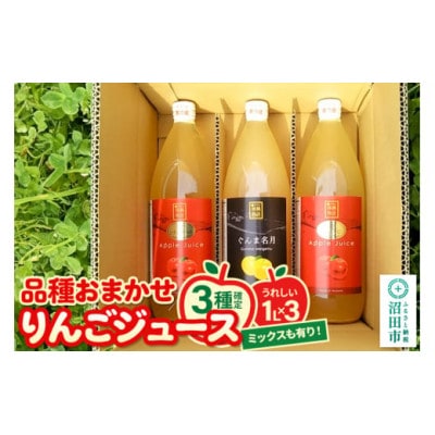 《3種確定》果樹園マンサーナ りんごジュース おまかせ1L×3本セット