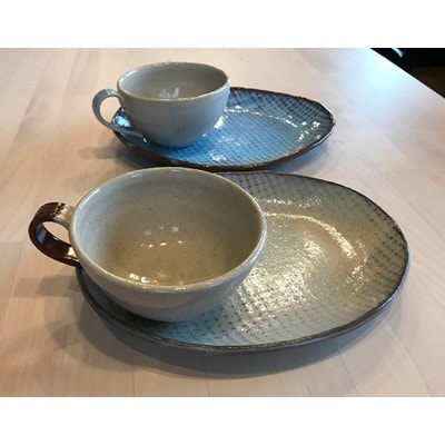 【陶器】カップ&プレートセット