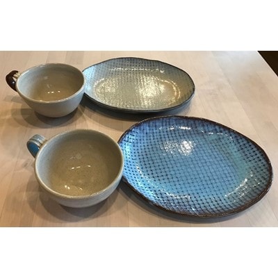 【陶器】カップ&プレートセット
