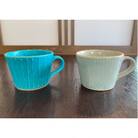 大網白里市返礼品　いっちんコーヒーカップペア(トルコブルー、白緑各1)