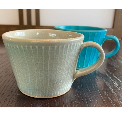 大網白里市返礼品 いっちんコーヒーカップペア(トルコブルー、白 大網白里市返礼品 いっちんコーヒーカップペア(トルコブルー、白
