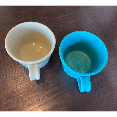 大網白里市返礼品　いっちんコーヒーカップペア(トルコブルー、白緑各1)