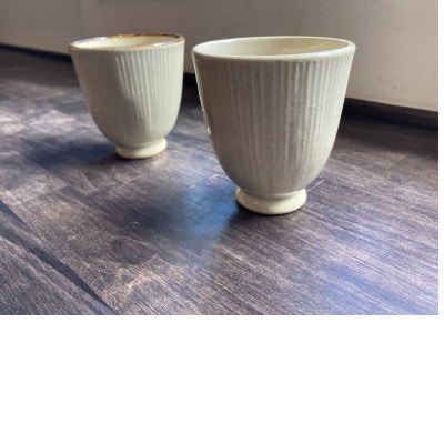 【陶器】藁灰しのぎフリーカップペア 計2個