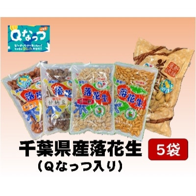 【大網白里市産】落花生5袋セット(Qナッツ入り)計500g