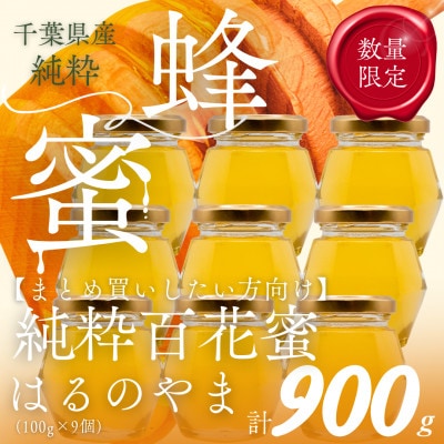 千葉県産純粋はちみつ「はるのやま」(百花蜜)【計900g】100g×9個