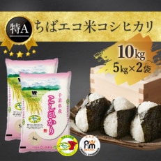 【新米】【令和5年産】【特A評価】千葉県産「コシヒカリ」ちばエコ米 精米 10kg(5kg×2袋)