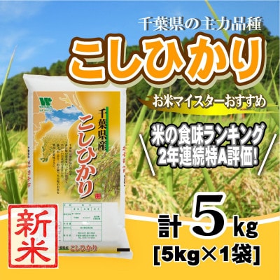 【新米 令和8年産】【特A評価】千葉県産「コシヒカリ」精米 5kg(5kg×1袋)