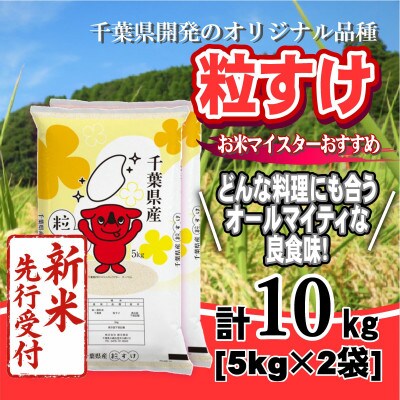 【令和8年産 新米先行受付!】千葉県産「粒すけ」精米 10kg(5kg×2袋)