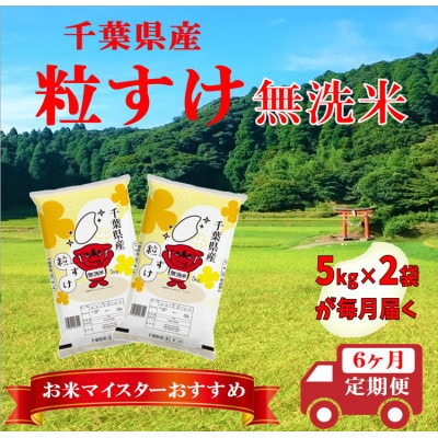【毎月定期便】粒すけ 無洗米 10kg (5kg×2袋)全6回