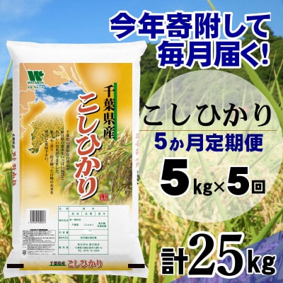 【毎月定期便】コシヒカリ 精米 5kg (5kg×1袋)全5回