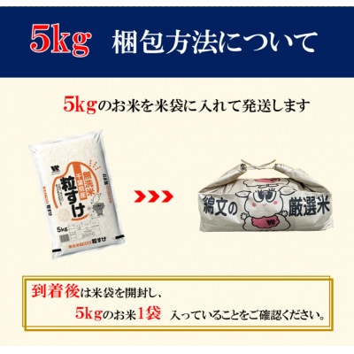 【毎月定期便】粒すけ 無洗米 5kg (5kg×1袋)全5回