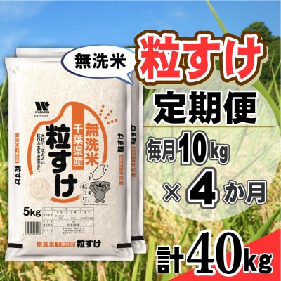【毎月定期便】粒すけ 無洗米 10kg (5kg×2袋)全4回