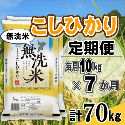 【毎月定期便】コシヒカリ 無洗米 10kg (5kg×2袋)全7回