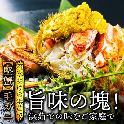 北海道礼文産 真ほっけ開き 250g×6枚+北海道産 浜茹で毛蟹500g×1杯