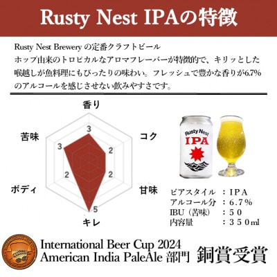 クラフトビール「Rusty Nest IPA」 350ml×6本