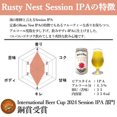 クラフトビール「Rusty Nest Session IPA」 350ml×6本　　