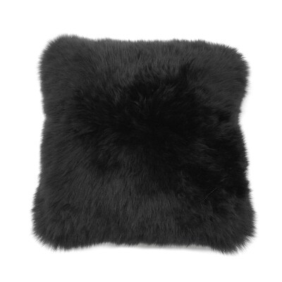 ムートンピロークッション 40×40cm ブラック