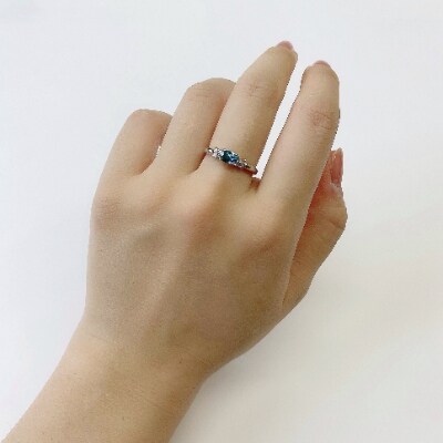 プラチナ ブルージルコン(0.88ct)リング 13号サイズ | 山梨県