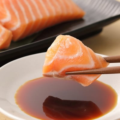 ご当地レアサーモン!山梨生まれの「富士の介」刺身 80g×5パック 冷凍便でお届け。