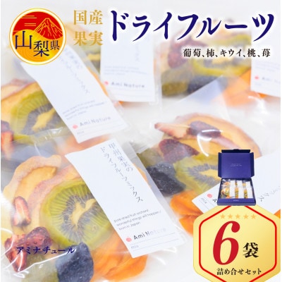 色鮮やかに果物を楽しむ!ドライフルーツ国産果実5種詰め合せ6袋入り【砂糖・保存料不使用】