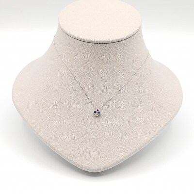 K18WG マルチカラーサファイア DIA ペンダント P5660MSP1 C:93 | 山梨  