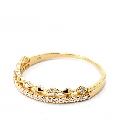 極細　ティアラリング　K18　ダイヤモンド0.18CT　幅約3ミリ幅　RCR004DI-Y　#11