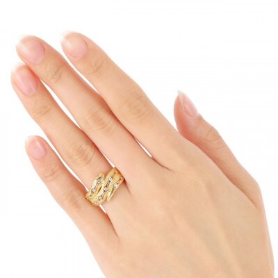 K18 ダイヤ0.20CT 蛇リングγ　RCR0013DI-Y #7