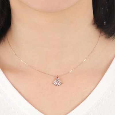 0.5CT ダイヤモンド　FAN SHAPE(扇形)ペンダント　PCR009DI-R