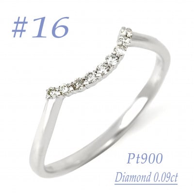 普段使いのカーブリング　0.09CT  RCR011DI-P #16