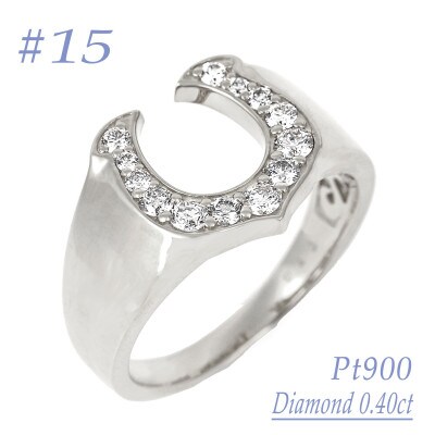 androgynous馬蹄リング 0.40CT　RCR012DI-P #15