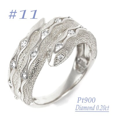 PT900 ダイヤ0.20CT 蛇リングγ　RCR0013DI-P #11